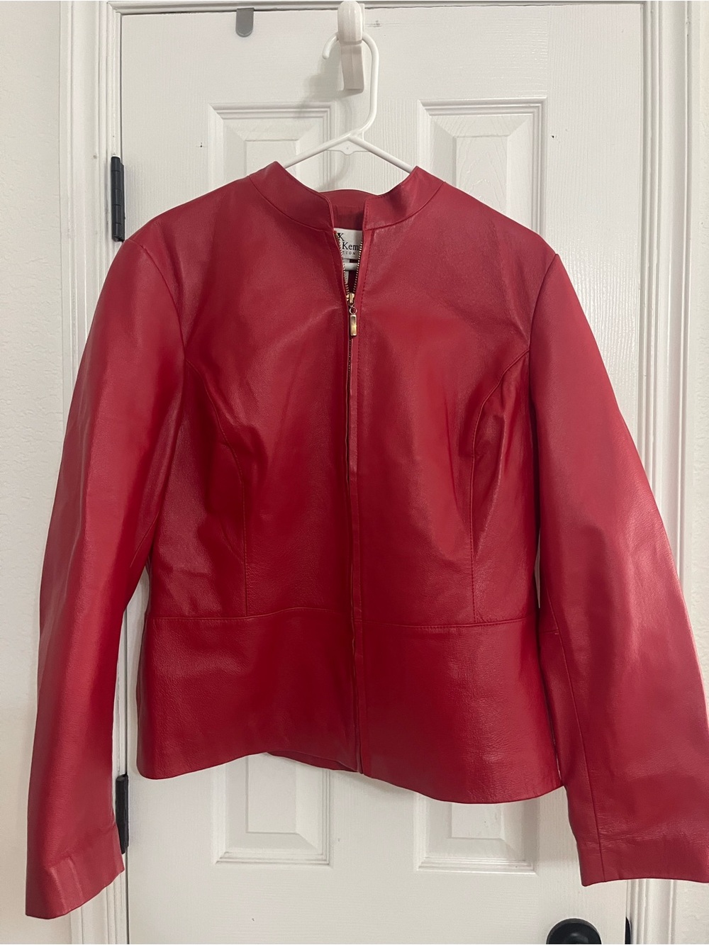 Russell Kemp Red Leather Zip-Front Jacket